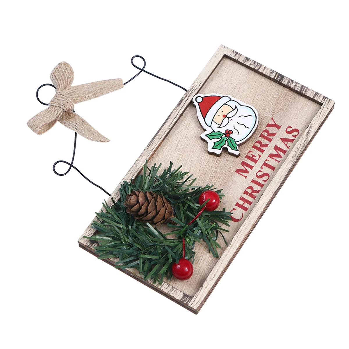 

Christmas Wooden Painted Letter Square Shape House Hanging Home Indoor Closet Christmas Tree Decoration Use Pendant (Garland