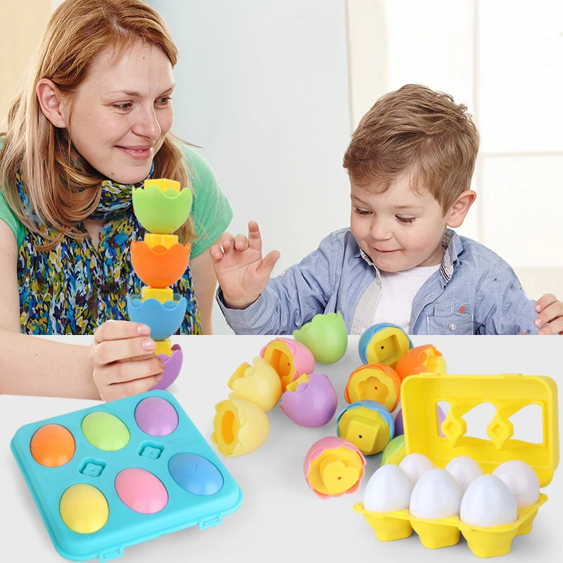 

Montessori Smart Eggs 3D Puzzle Math Toys Game Learning Educational egg For Children Popular Toys Jigsaw Mixed Shape Tools