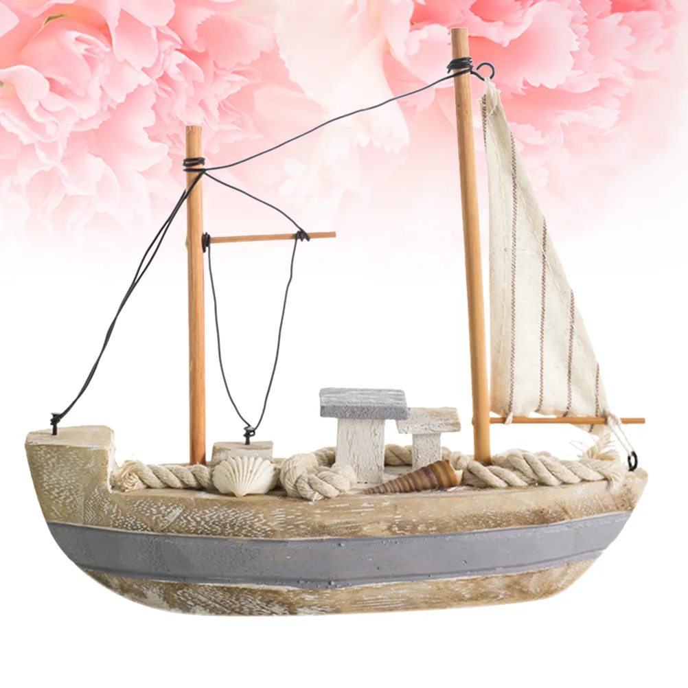 

Wooden Sailboat Model Decor Nautical Decor Sailing Home Office Ocean Theme Party Decoration