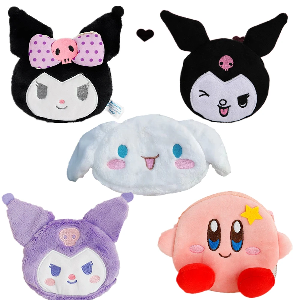 

Kawaii Kuromi My Melody Kirby Plush Coin Purse Anime Soft Cartoon Plushie Clutch Bag Key Earphone Storage Bags Pouch Gifts Toys