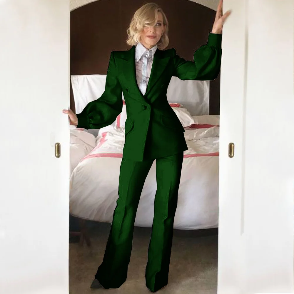 Женский костюм из двух предметов однобортный деловой с лацканами роскошный