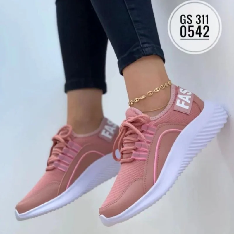 

Women 2022 Casual Sports Breathable Lace Up Women Flat Shoes Walking Hiking Vulcanized Shoes Fashion and Comfortable Women Shoes