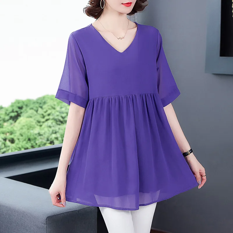 

Women's short sleeved summer loose top T-shirt White