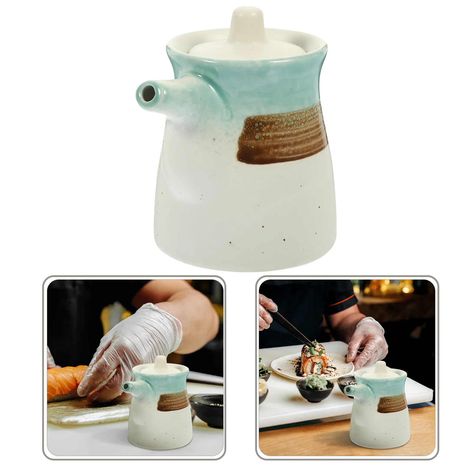 

Dispenser Vinegar Oil Bottle Sauce Condiment Jar Container Ceramic Seasoning Storage Liquid Holder Cruet Soy Japanese Ponzu