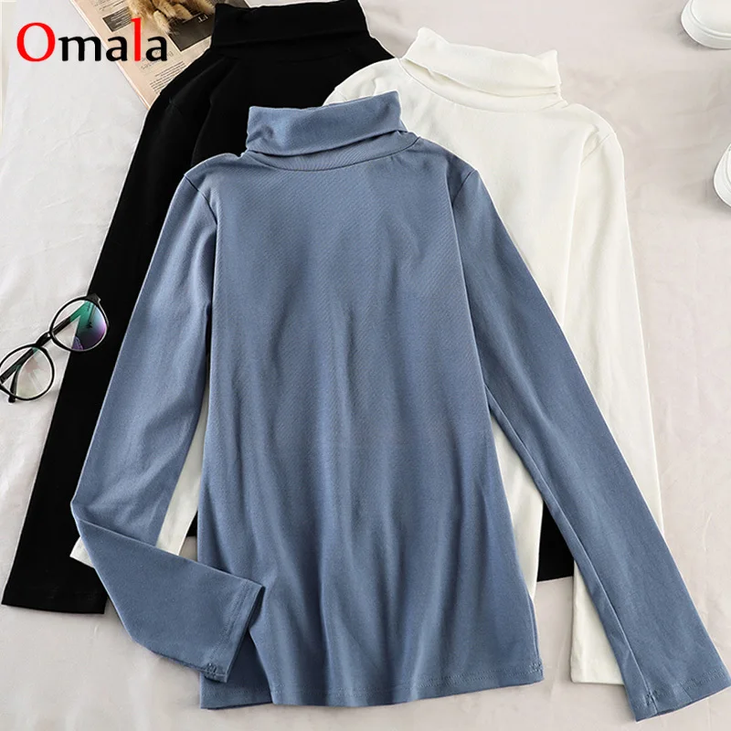 

2023 весенние женские футболки с длинным рукавом, Повседневная Облегающая водолазка в стиле Харадзюку, базовый белый топ, футболка для девочек, Однотонная футболка