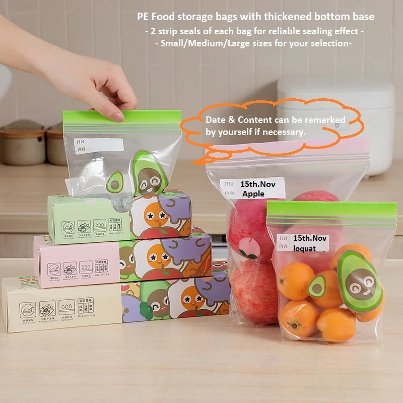 

Полиэтиленовые пакеты для хранения пищевых продуктов, многоразовые герметичные контейнеры для свежести, разделительные пакеты для холоди...