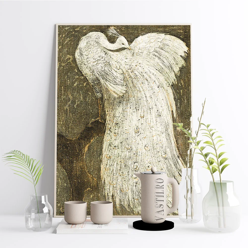 Винтажный постер &quotБелый альбинос павлин&quot Bao Pavilion