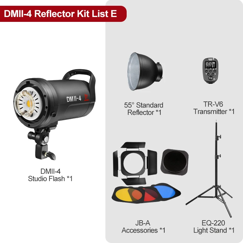 

JINBEI DMII-4/6 Studio Flash Photo Studio Photography Flash Lights Softbox & Reflector Kit 400/600W With Bowens Mount