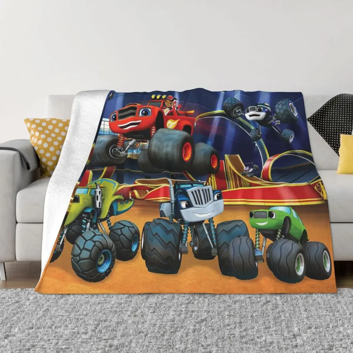 Машинки Blaze And The Monster мультяшное одеяло Фланелевое кондиционирование воздуха