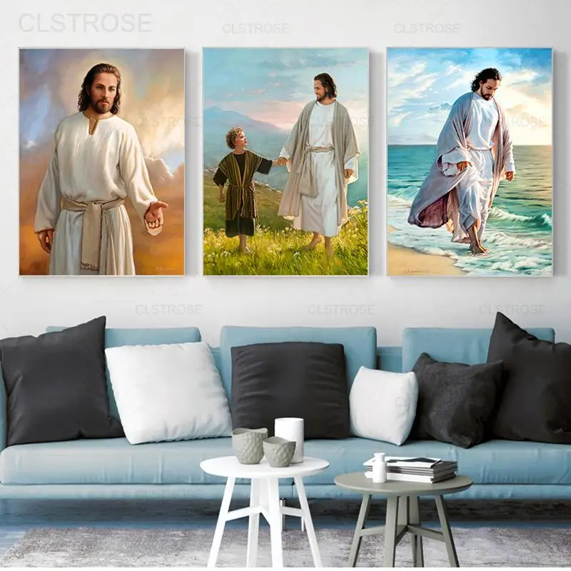 

Jesus and Virgin Mary Posters and Prints Nordic Bible Stories Religion Wall Art Canvas Painting Modern Home Decor Living Room
