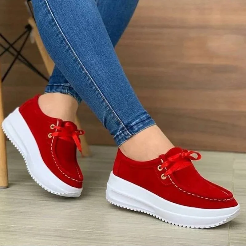 

Sneakers Women 2022 Lace Up Chunky Heels Sneakers Women Shoes Breathable Casual Shoes Walking Zapatillas Mujer Female Footwear