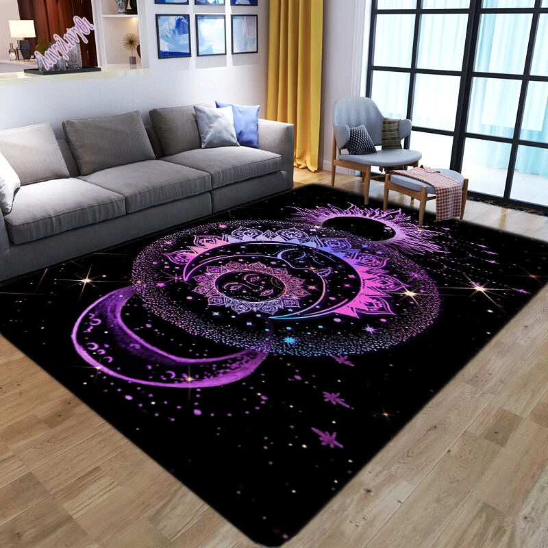 Gorgeous purple Flower Printed Carpet Modern Butterfly Carpet For Living Room Bedroom Bedside Rug Floor Mat Hallway Non-Slip Rug