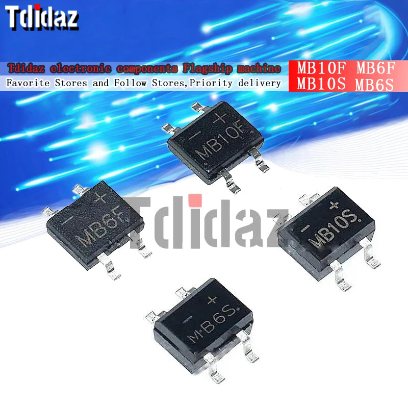 

Мостовой выпрямитель MB10F MB6F MB10S MB6S SMD 50 шт.