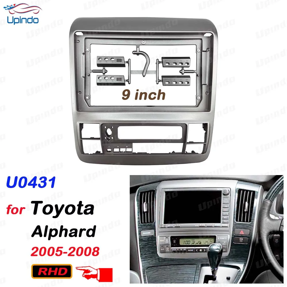 

Car Accessoires 2 Din 9 Inch Radio Fascia DVD GPS MP5 Panel Frame for Toyota Alphard RHD 2005-2008 Dashboard Mount Kit