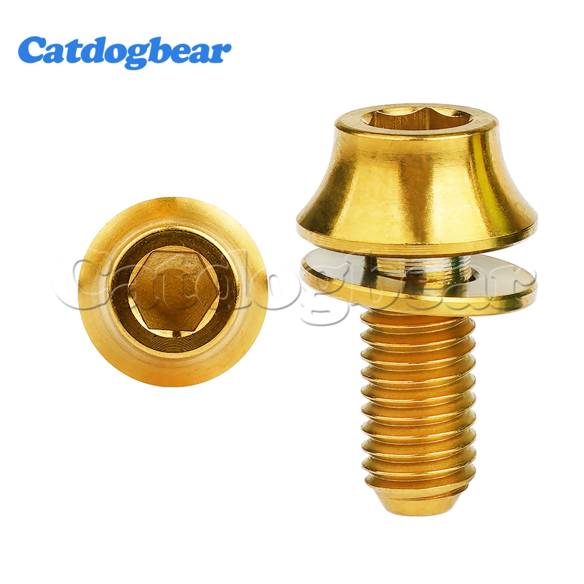 Титановый болт Catdogbear M5x12 мм с шайбой для крепления велосипедной клетки для бутылки с водой, винт, велосипедная клетка для бутылки с водой, держатель болта