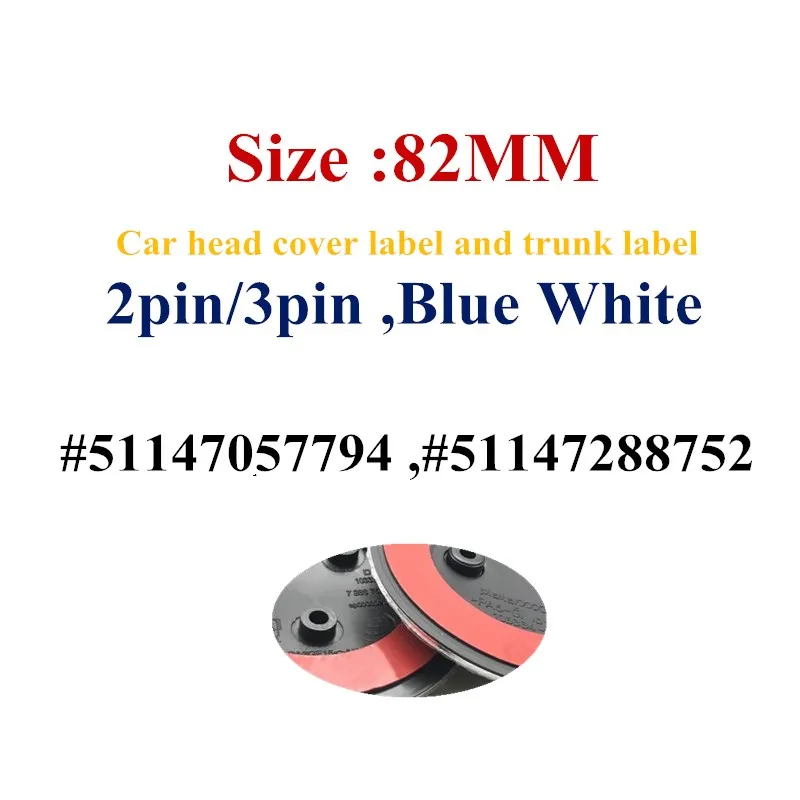 10pcs 2pins 3pins 82MM White Blue Front Hood Badge Emblem Rear Trunk For F10 F20 F30 51147057794 51147288752 |