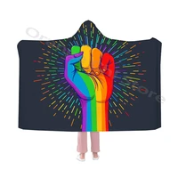 creative colorful fist print hooded blankets and fancy capes warm and soft flannel throws for adults and kids for all seasons