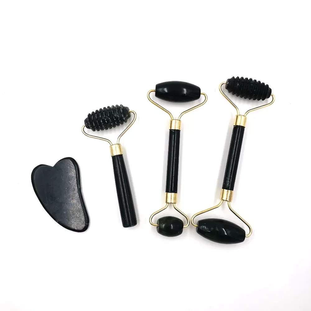 

Obsidian Jade Roller Massager Gouache Scraper For Face Facial Skin Care Tools Natural Body Back Beauty Lifting Massagers Rollers