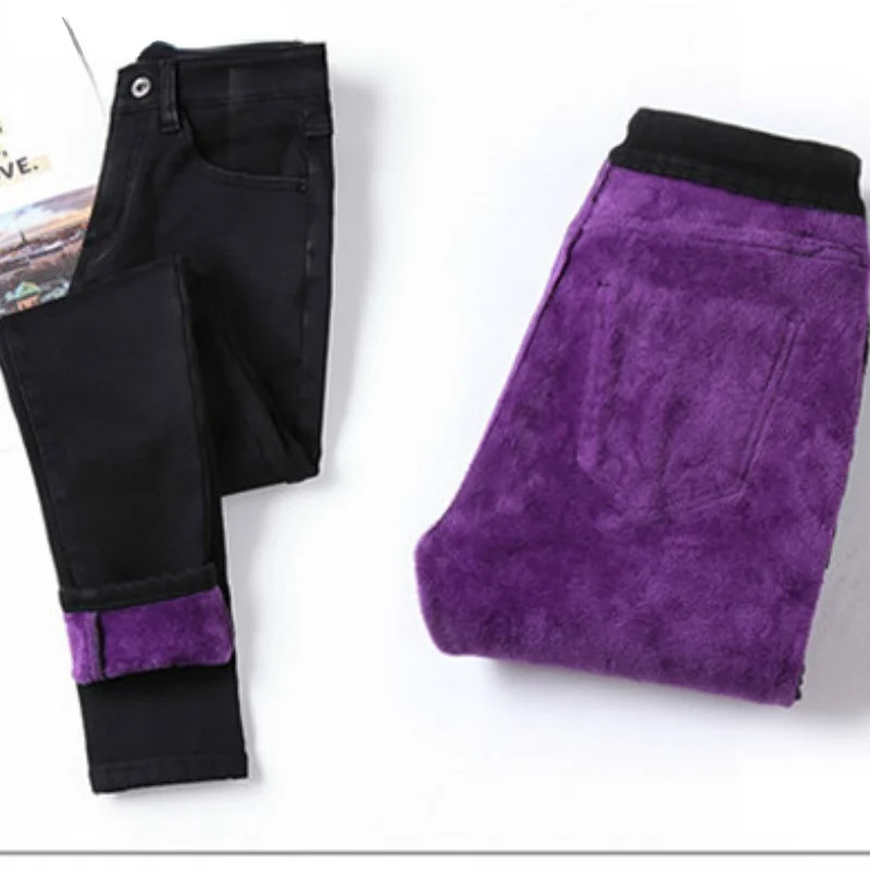 Winter Warm Jeans Woman 2022 High Waist Casual Velvet Ladies Trousers Female Pantalon Denim jeans for Women Pants clothe