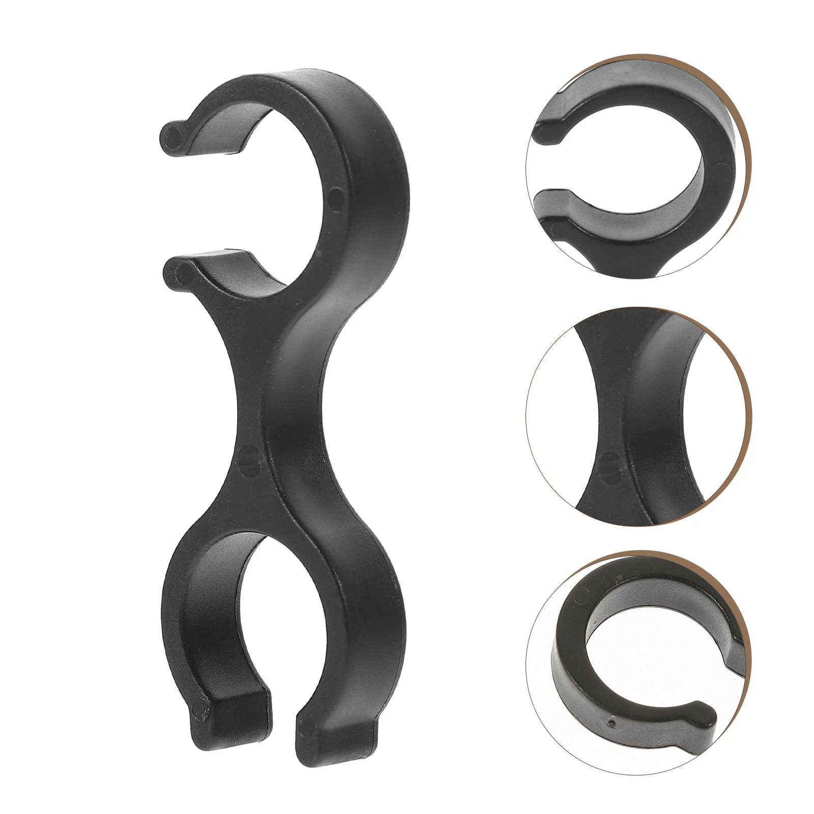 

8pcs Alpenstock Handcuffs Shape Clips Housing Hose Guide for Outdoor Walking Stick (Black)