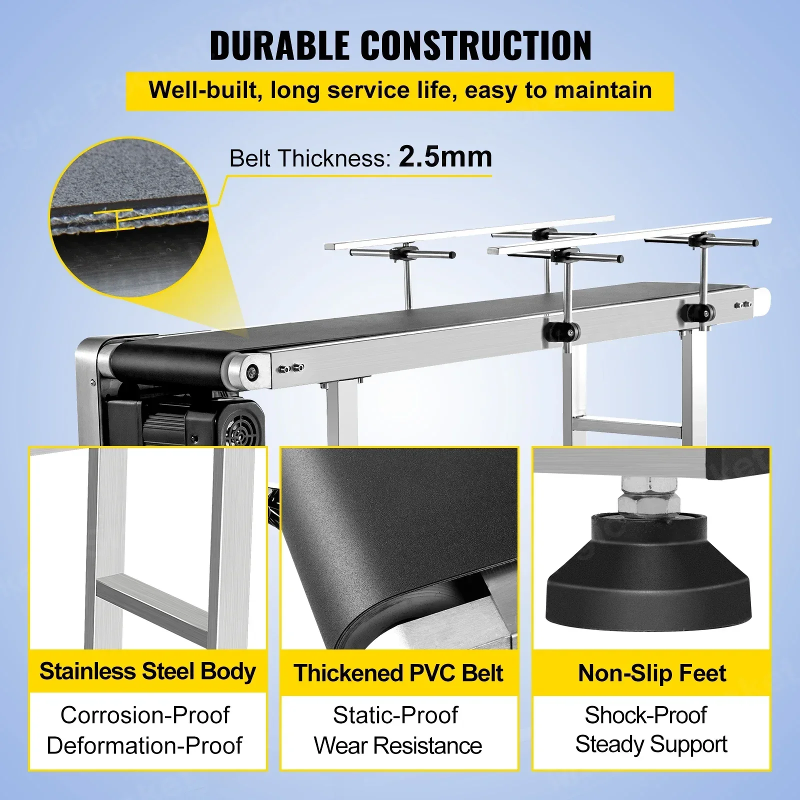 Хорошо встроенный ленточный конвейер. Расширенная транспортировочная полоса из