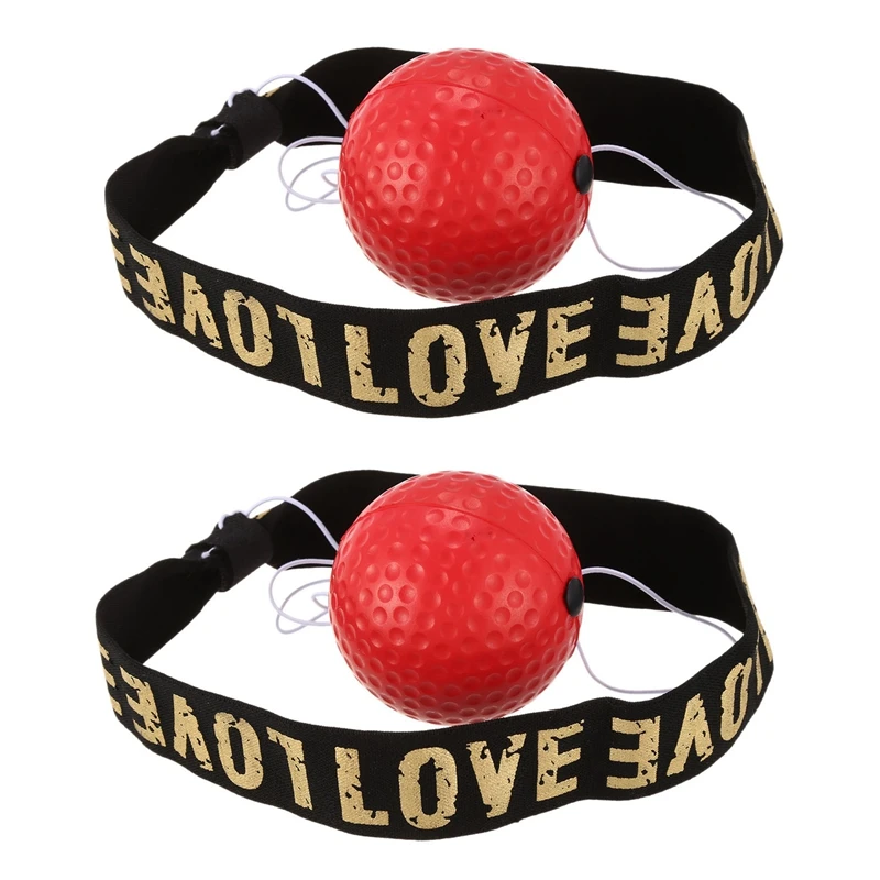 

2X Boxing Reflex Speed Punch Ball Sanda Boxer Raising Reaction Force Hand Eye Training Set Stress Reaction Ball Red