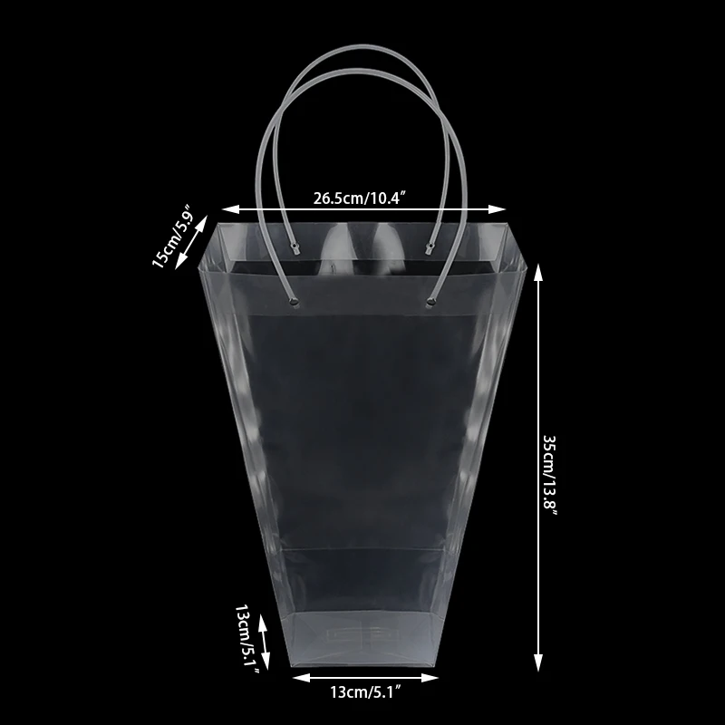

Прозрачные трапециевидные пакеты для цветов YONGSNOW