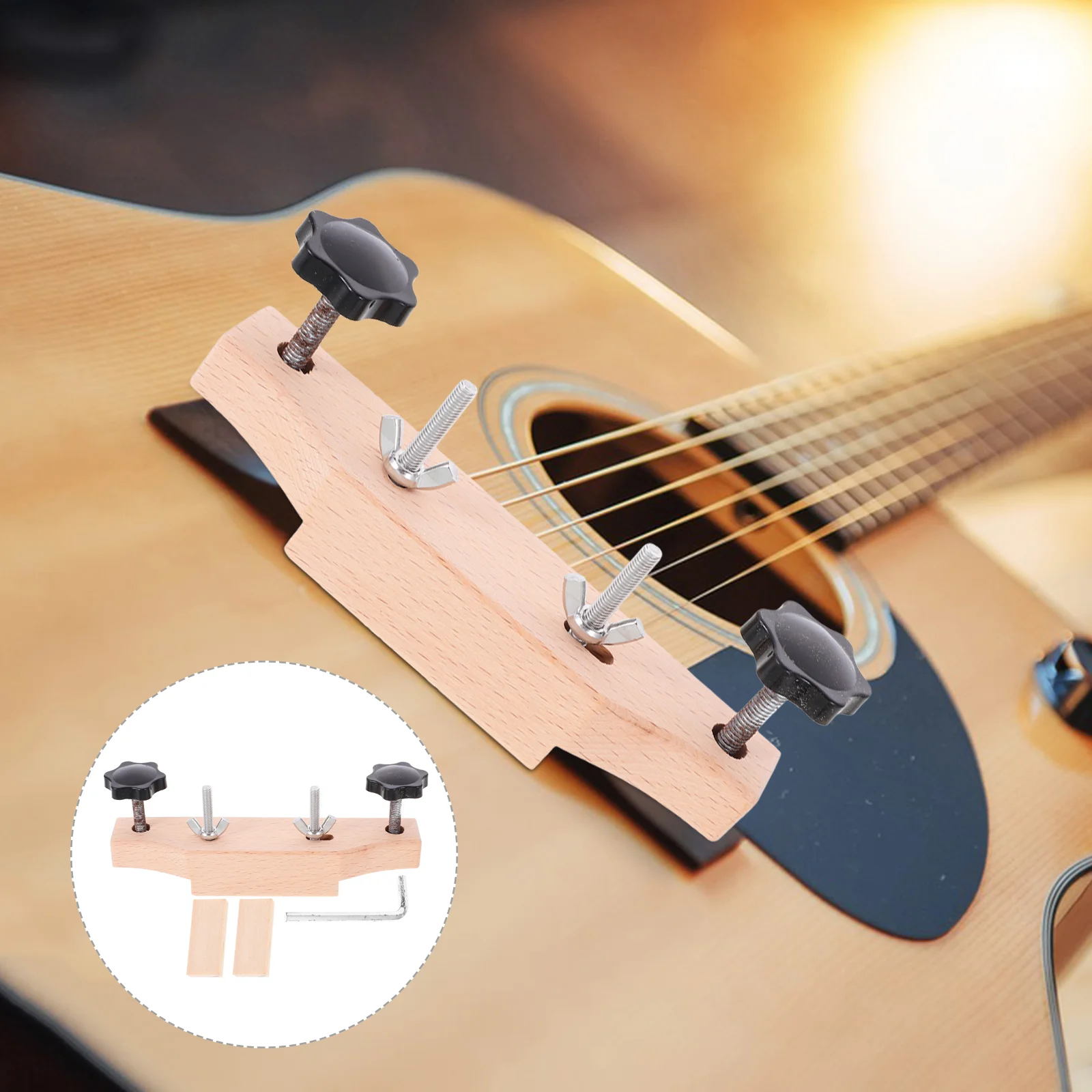 

1 Set Guitar Bridge Clamp Acoustic Guitar Fixture Bridge Clip Guitar Repair Tool