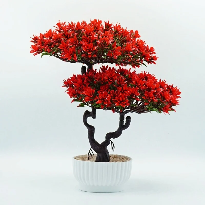 

31CM Artificial Plants Pine Bonsai Small Tree Pot Plants Fake Flowers Potted Ornaments For Home Decoration Hotel Garden Decor
