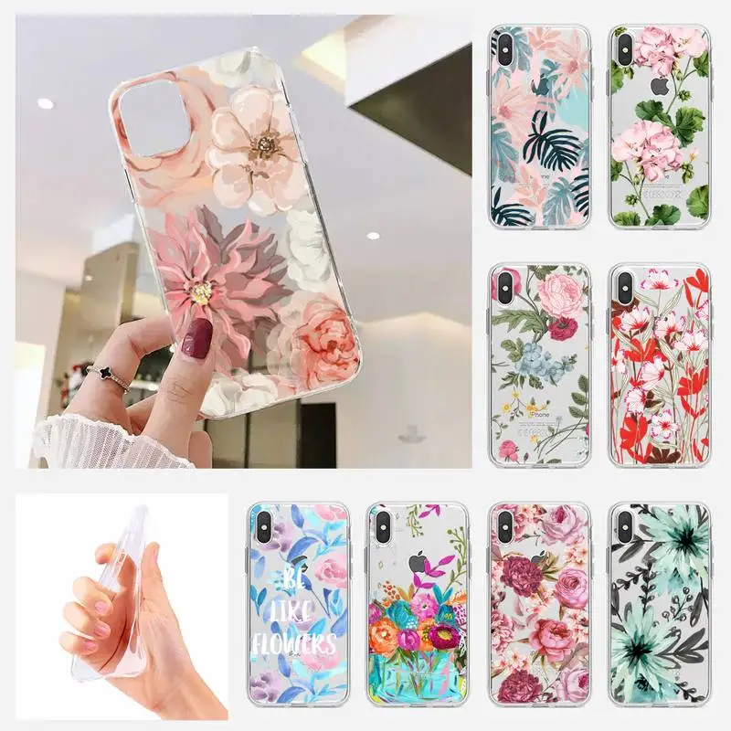 

Чехол для телефона с цветочным рисунком, чехол для iphone 6 6s 7 8 plus xr x xs 11 12 13 mini pro max
