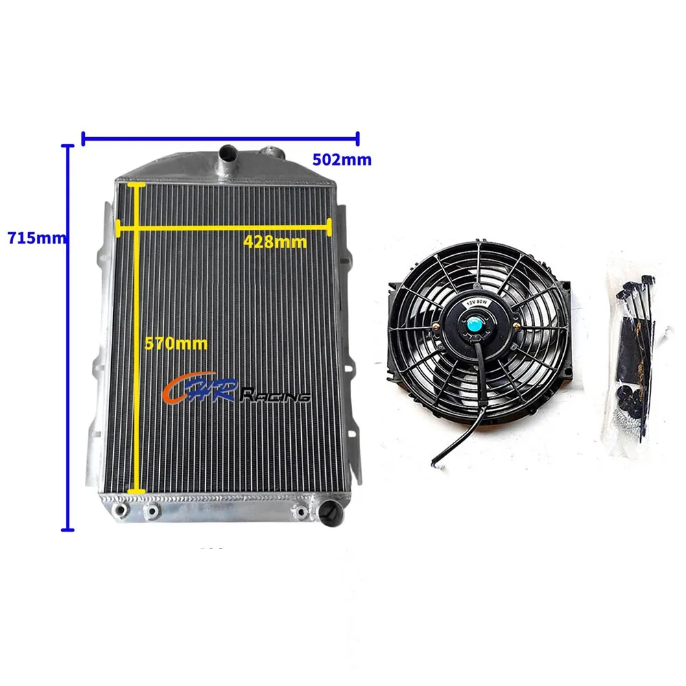 2-рядный алюминиевый радиатор и вентилятор для алюминиевого радиатора для 1938 Chevy Hot/Street Rod 350 V8 W/Tranny Cooler AT MT