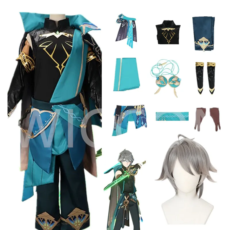 

Anime Figure Genshin Impact Al Haitham Cosplay Costumes Halloween Costumes Suit Wig Role Play Clothing Men's Game Party Uniform