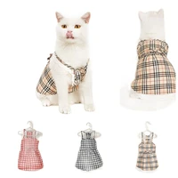 new dog skirt summer bichon plaid skirt pomeranian dress cat dress puppy clothing thin dog clothes pet supplies for cat wedding