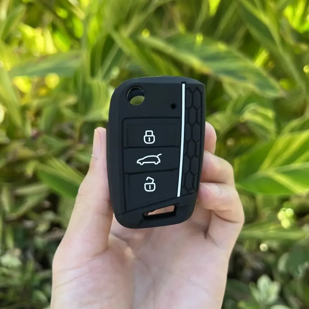 

3-кнопочный силиконовый чехол для ключей от автомобиля для Volkswagen VW Polo Golf 7 MK7 для Skoda Octavia Combi SEAT Leon Ibiza CUPTRA брелок