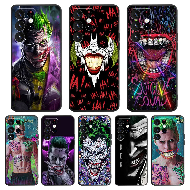 

DC Movie Joker Clown Phone Case For Samsung Galaxy S23 S22 S21 S20 FE Ultra S10e S10 S9 S8 Plus Lite Black Cover