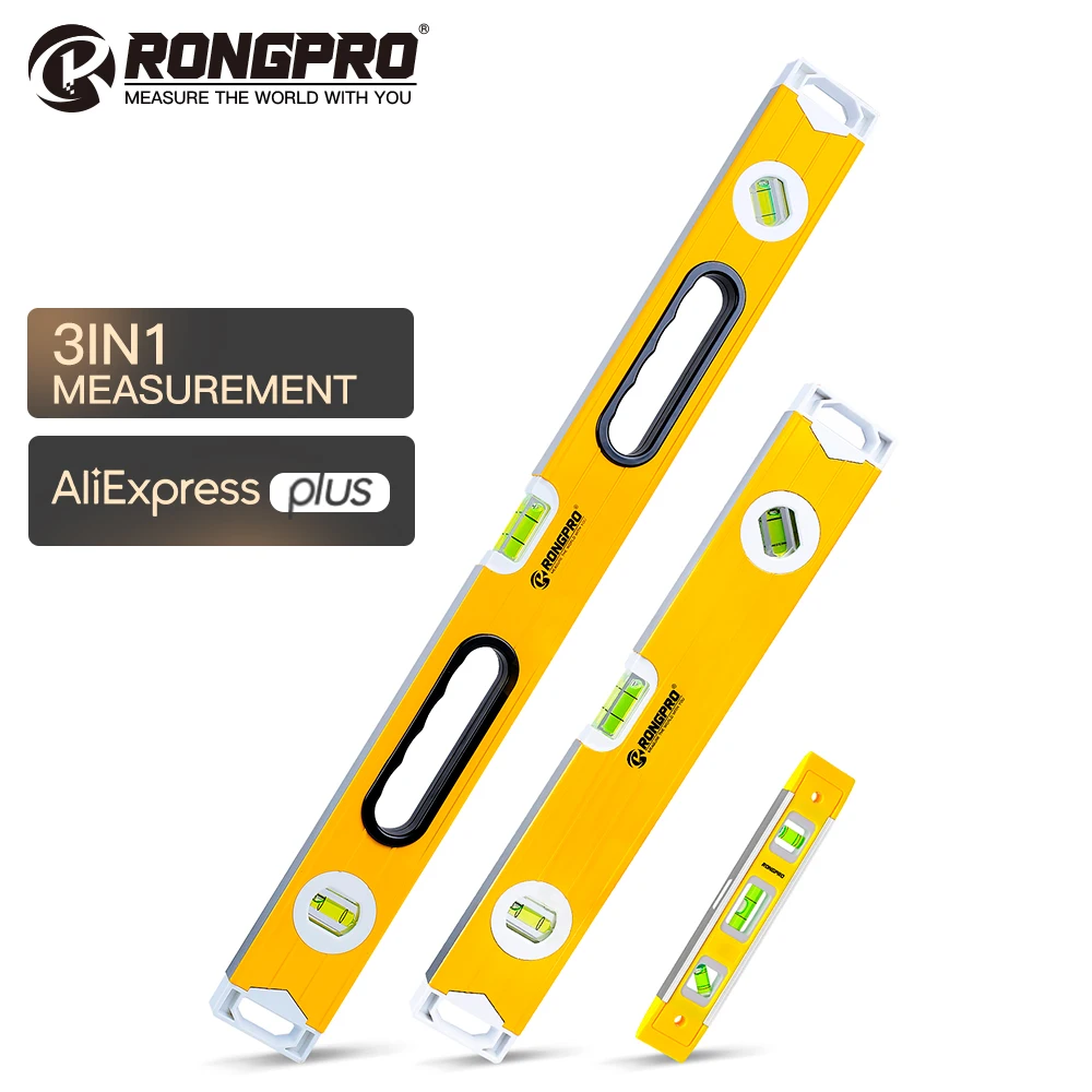 

Инструменты Rongpro, 16/24 дюймов, строительный уровень и линейка, 3 пузырька, различные углы измерения, ударопрочная точность