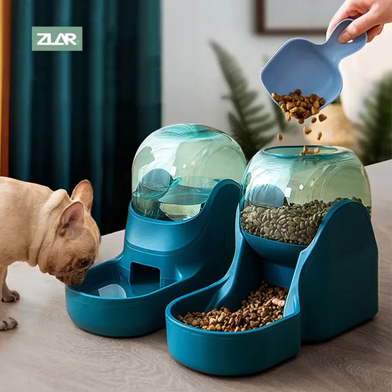 

3.8L Pet Dog Cat Automatic Feeder Bowl for Dogs Drinking Water Fountain Bottle Kitten Bowls Slow Food Feeding Container Supplies