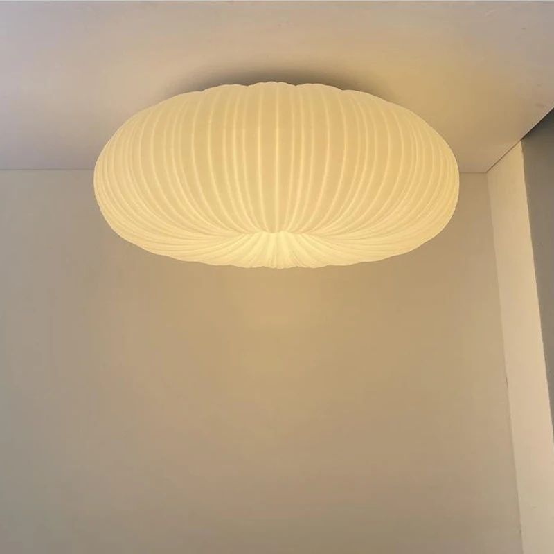 

Full Spectrum Pumpkin Bedroom Ceiling Light Modern Minimalist Cream Style LED Mesh Red Cloud Room LAMP