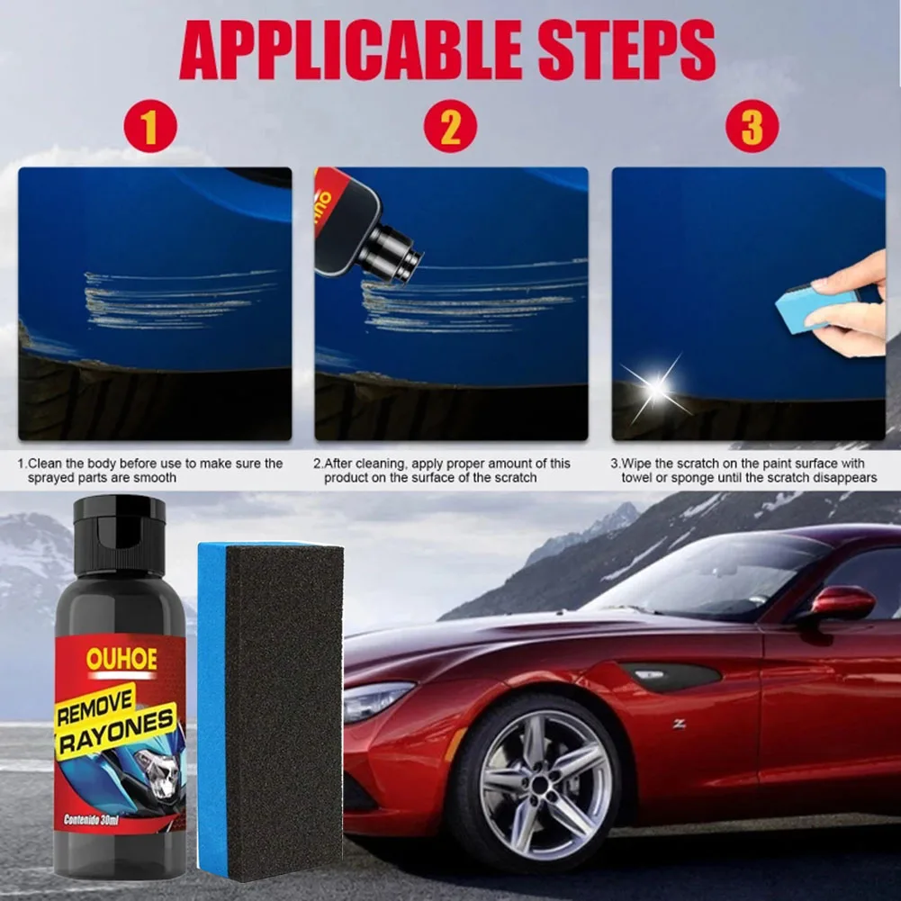 

30ML Scratch Repair Fluid Polishing Sponge Accessories Agent Coating Car Paint Remover Maintenance Kit Multi-Purpose Sale