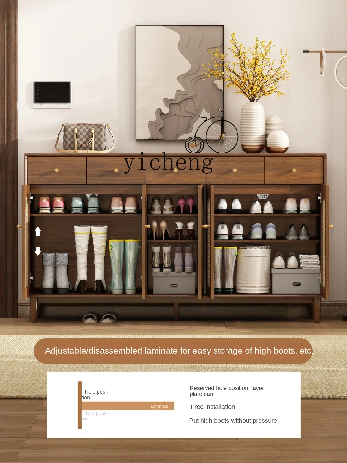 Винтажный ротанговый шкаф Zc