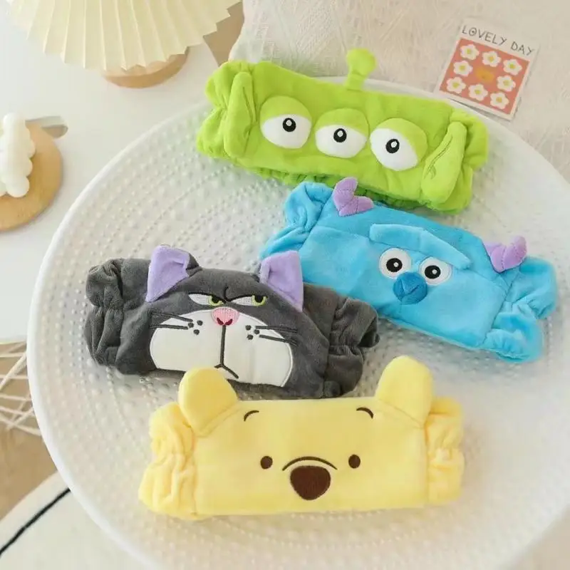 

Повязка на голову с изображением милого мультяшного инопланетянина пуха медведя Салливана блестящего головной убор маска для мытья лица нанесение макияжа фиксация волос для милого подарка девочке