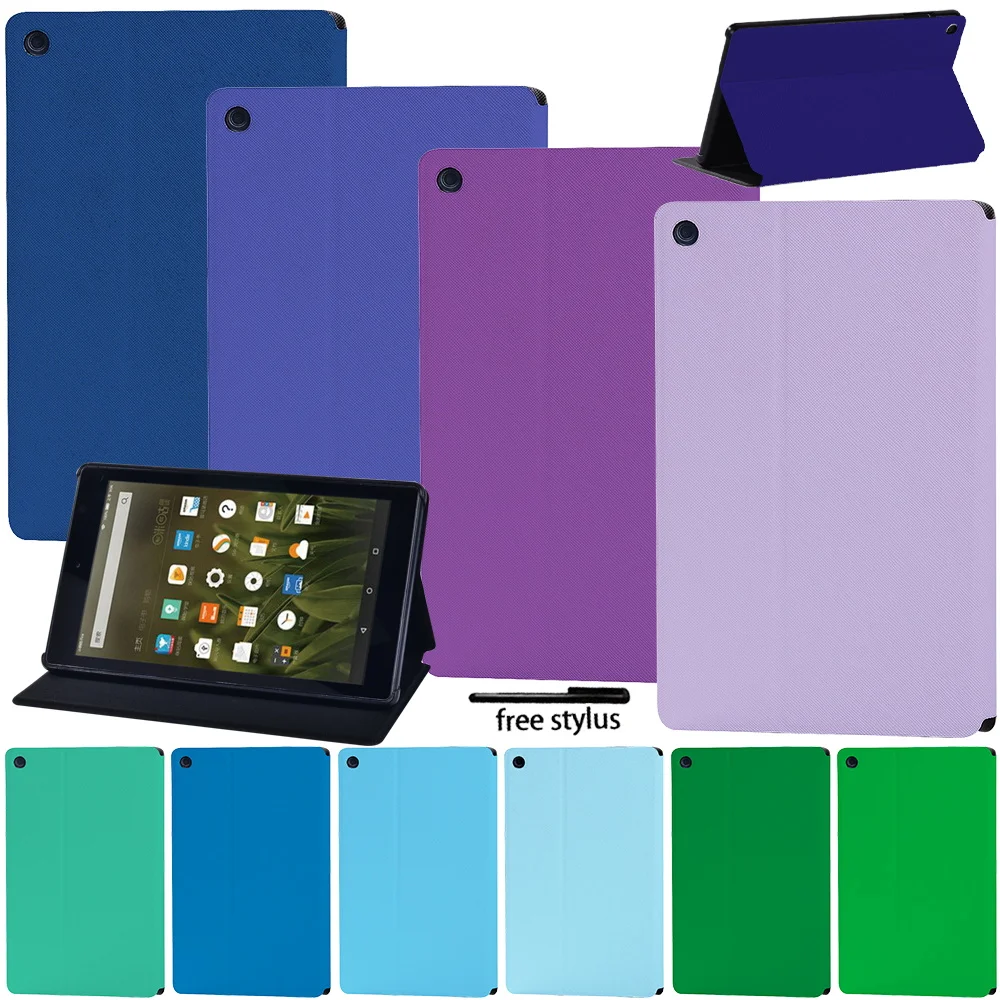 Tablets Case for Amazon Fire HD 10 (5th/7th/9th)/Fire HD 8 (7th/8th/10th Gen)/Fire 7 (5th/7th/9th) Cover Case + Stylus