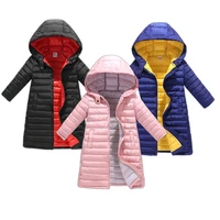 2022 new winter jacket for 3 10t boys girls korean style warm thicken long coat childrens feather hooded outerwear snowsuit
