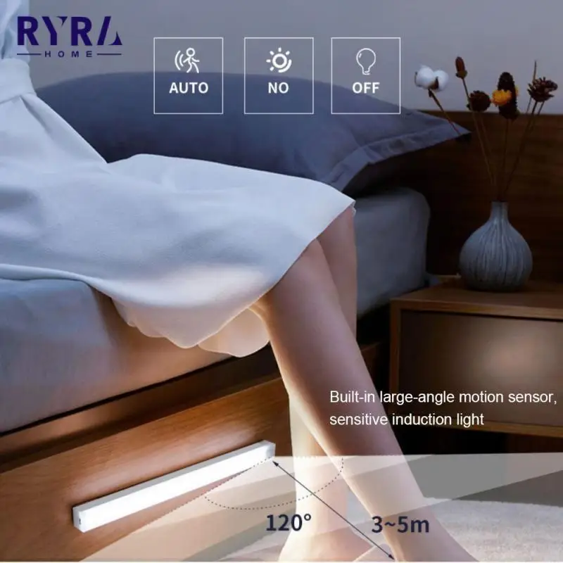 

Wireless Night Lamp Motion Sensor Light LED Night Light USB Rechargeable For Kitchen Cabinet Wardrobe Lamp Staircase Backlight