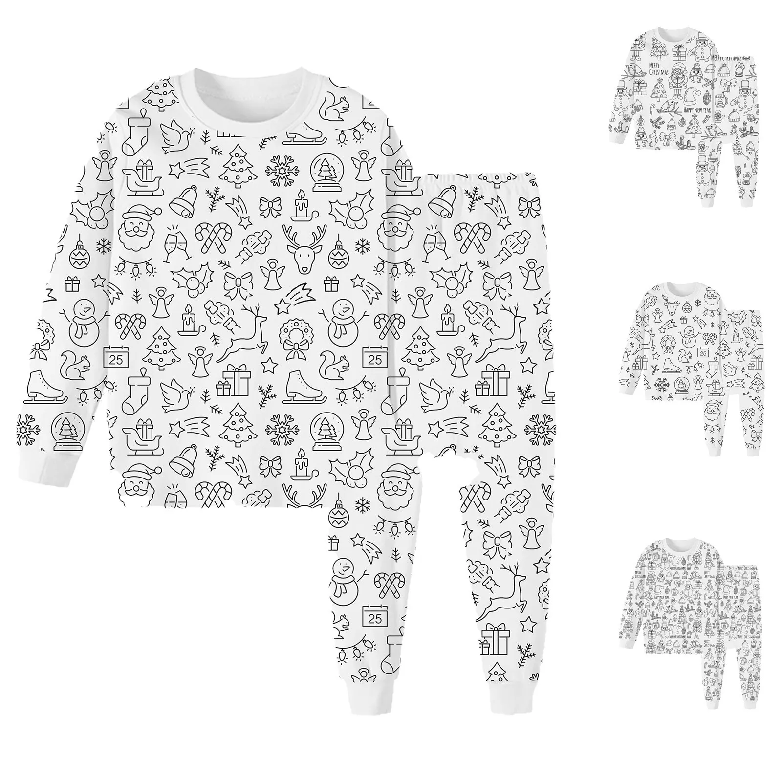 Рождественская одежда для дома сделай сам детский эскиз красочный пижамный