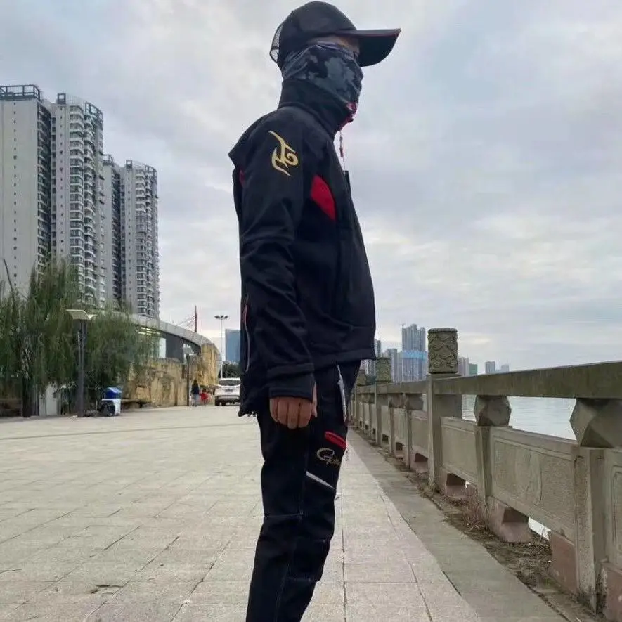 New Autumn Winter GM Fishing Clothing Mountaineering Fleece Warm Waterproof Breathable Fishing Jacket Pants Set