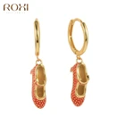 Женские серьги-кольца в виде морской звезды ROXI, оранжевые серьги с эмалью, Креативные украшения для танго