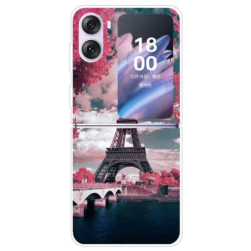 Фото Для Oppo Find N2 Flip 5G Чехол CPH2437 Жесткий ПК Прозрачный чехол для телефона Для Oppo FindN2 Flip Прозрачный чехол PGT110 Para Fundas Чехлы №2