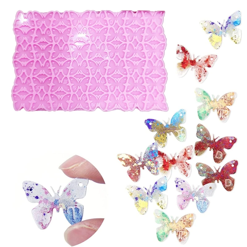 

DIY Butterfly-shaped Keychain Mold Handmade Letter Earrings Pendants Silicone Mould Jewelry Necklace Ornament Casting Tool