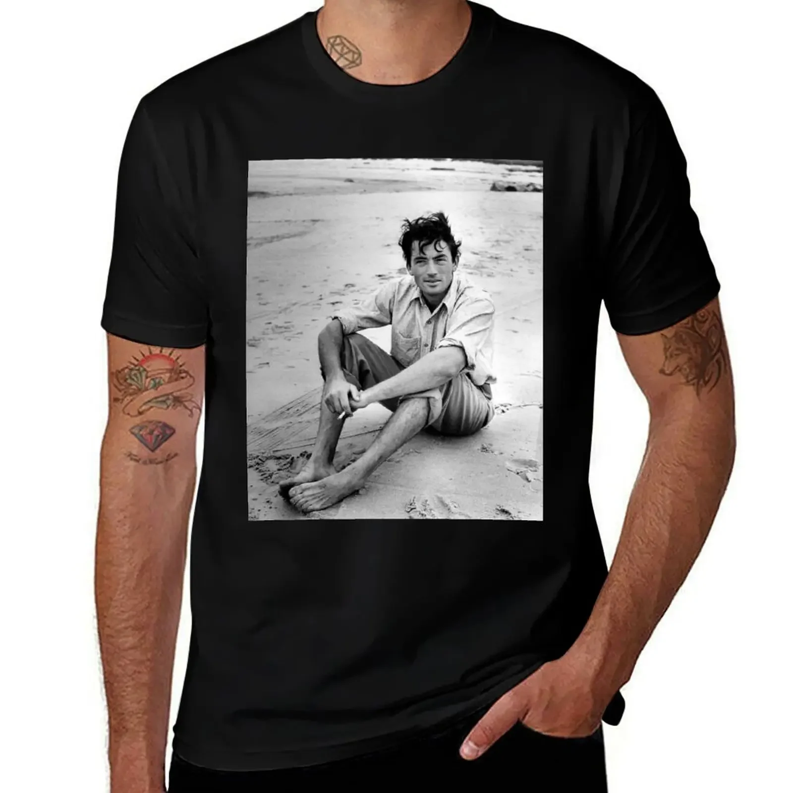 Футболка Gregory Peck on the Beach одежда таможенный дизайн вашей собственной мужской